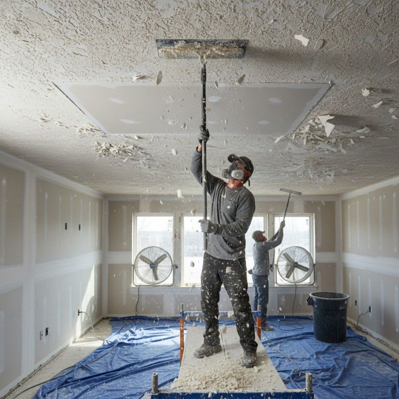 Local Textured Ceiling Removal pros at work